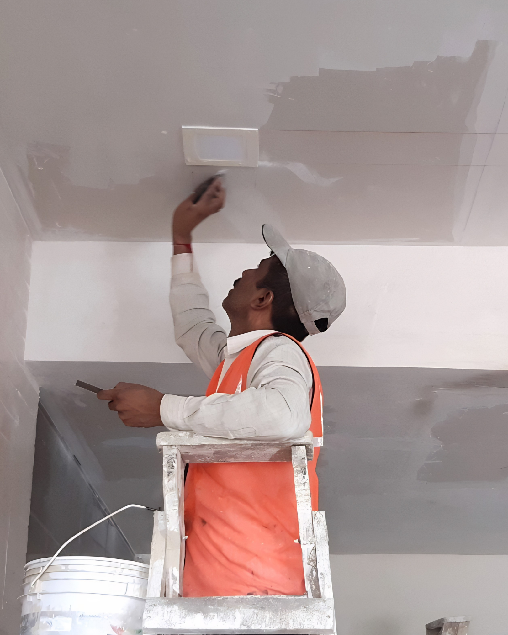 Painting preparation and wall finishing work